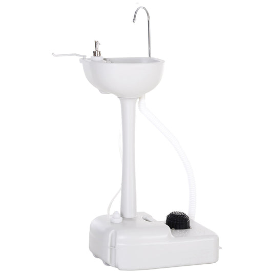 HDPE Outdoor Soap Dispensing Sink w/ Towel Holder White
