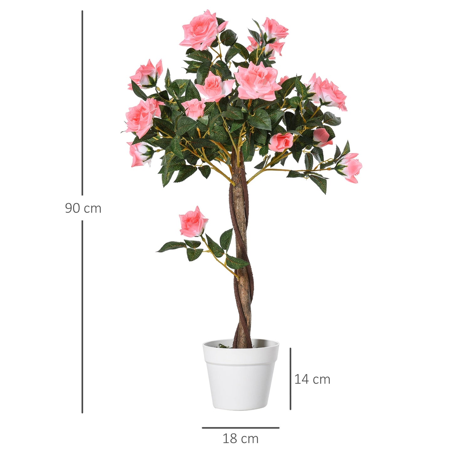 Artificial Camellia Plant Realistic Fake Tree Potted Home Office 90cm Pink