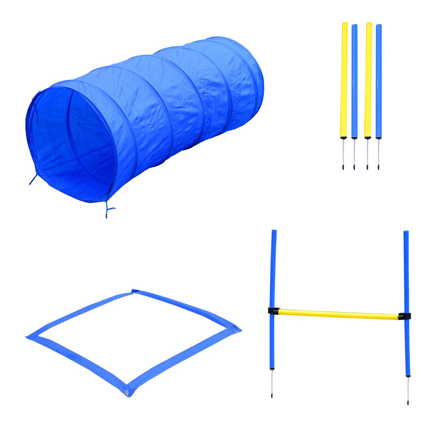 Adjustable Pet Agility Training Set-Blue/Yellow