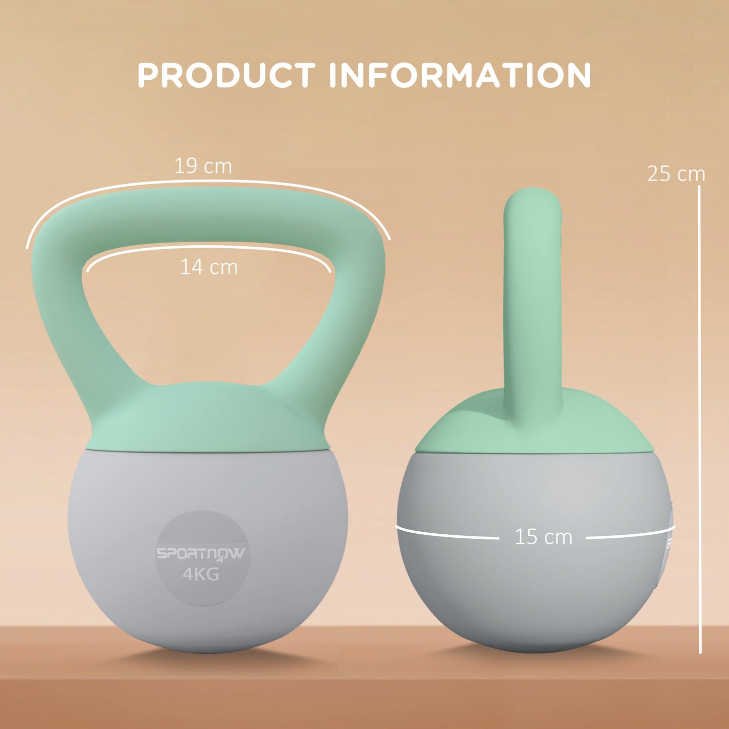 4KG Kettlebell, Soft Kettle Bell with Non-Slip Handle for Home Gym Weight Lifting and Strength Training