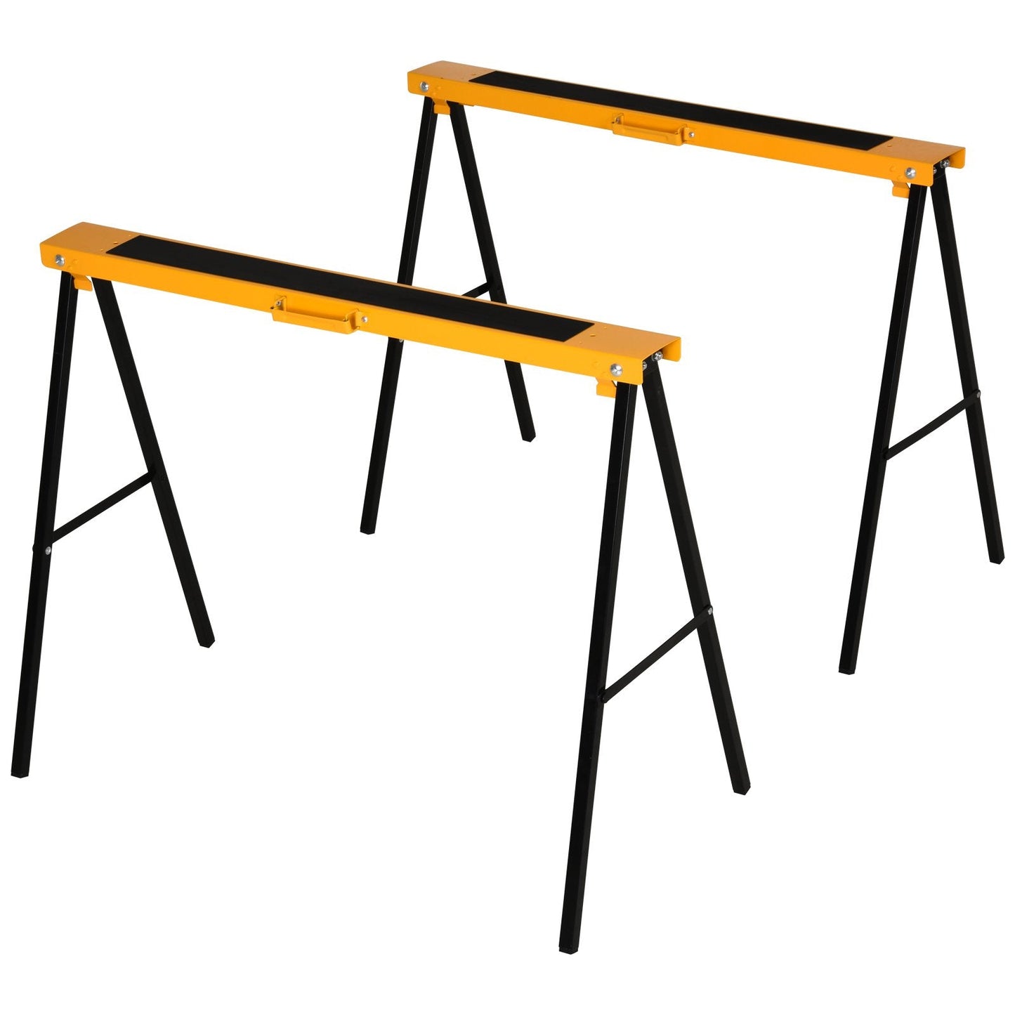 Steel Non-Slip 2-Peice Saw Horse Black/Yellow