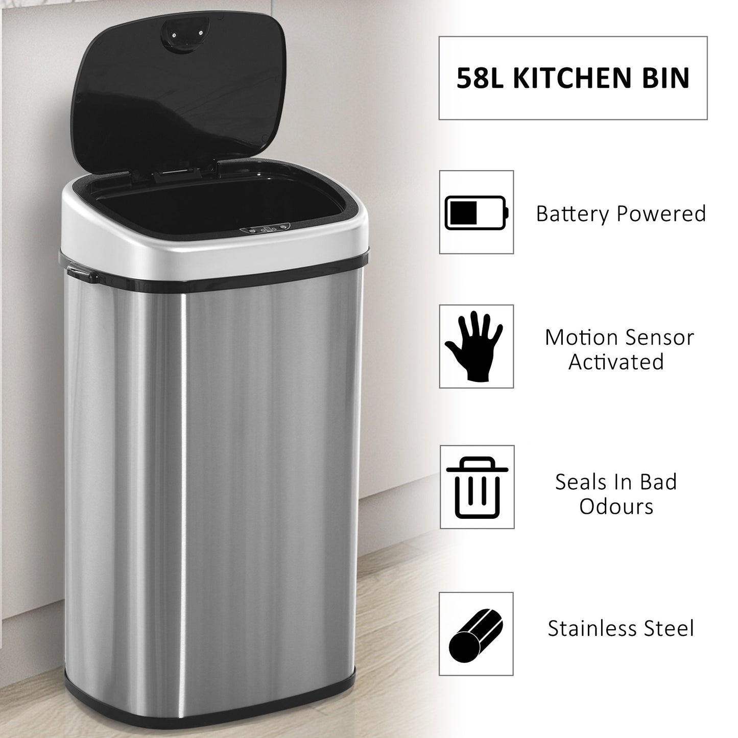 Sensor Bin, Stainless Steel, 58L