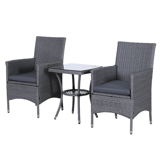 3pc Rattan Coffee Table Set-Grey