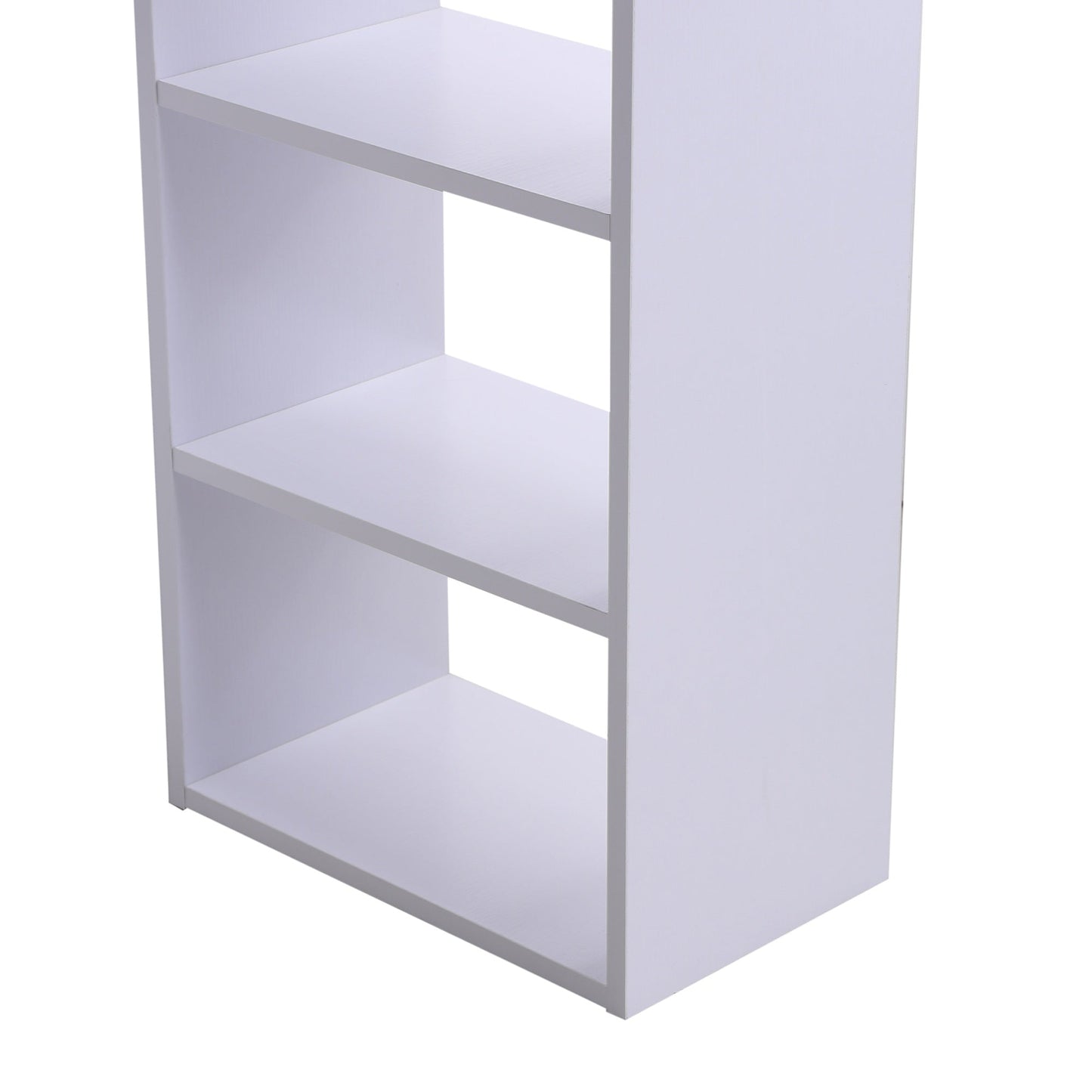 Computer Desk W/ 3 Shelf & Drawers, 120Wx49Dx72H cm - White