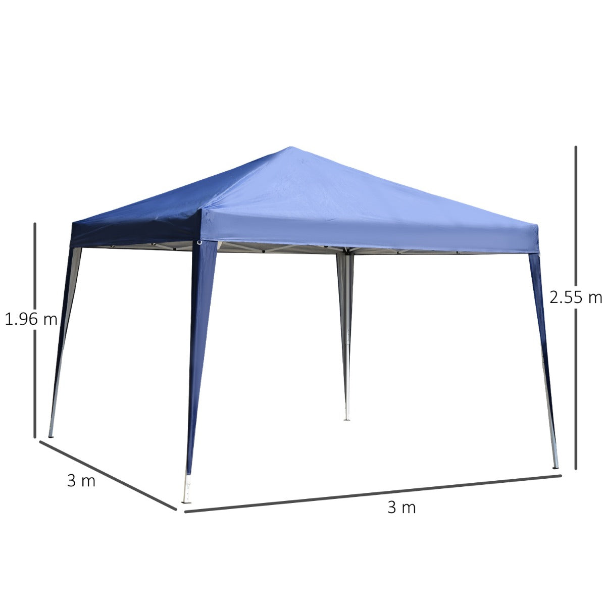 3 x 3 meter Garden Heavy Duty Pop Up Gazebo Marquee Party Tent Folding Wedding Canopy-Blue