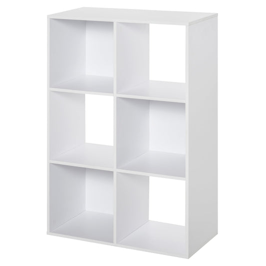 6 Cubes Shelving Cabinet, Particle Board-White