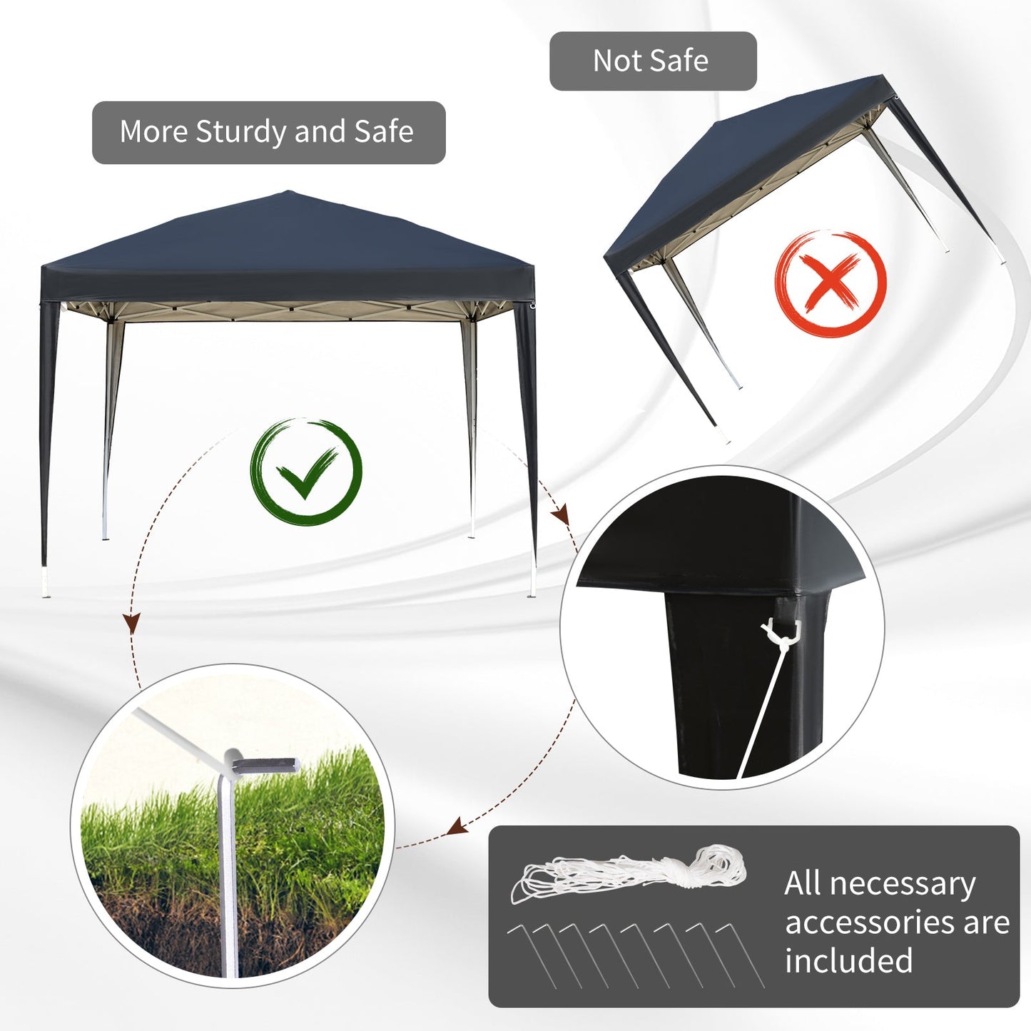 3 x 3 meter Garden Heavy Duty Pop Up Gazebo Marquee Party Tent Folding Wedding Canopy-Black
