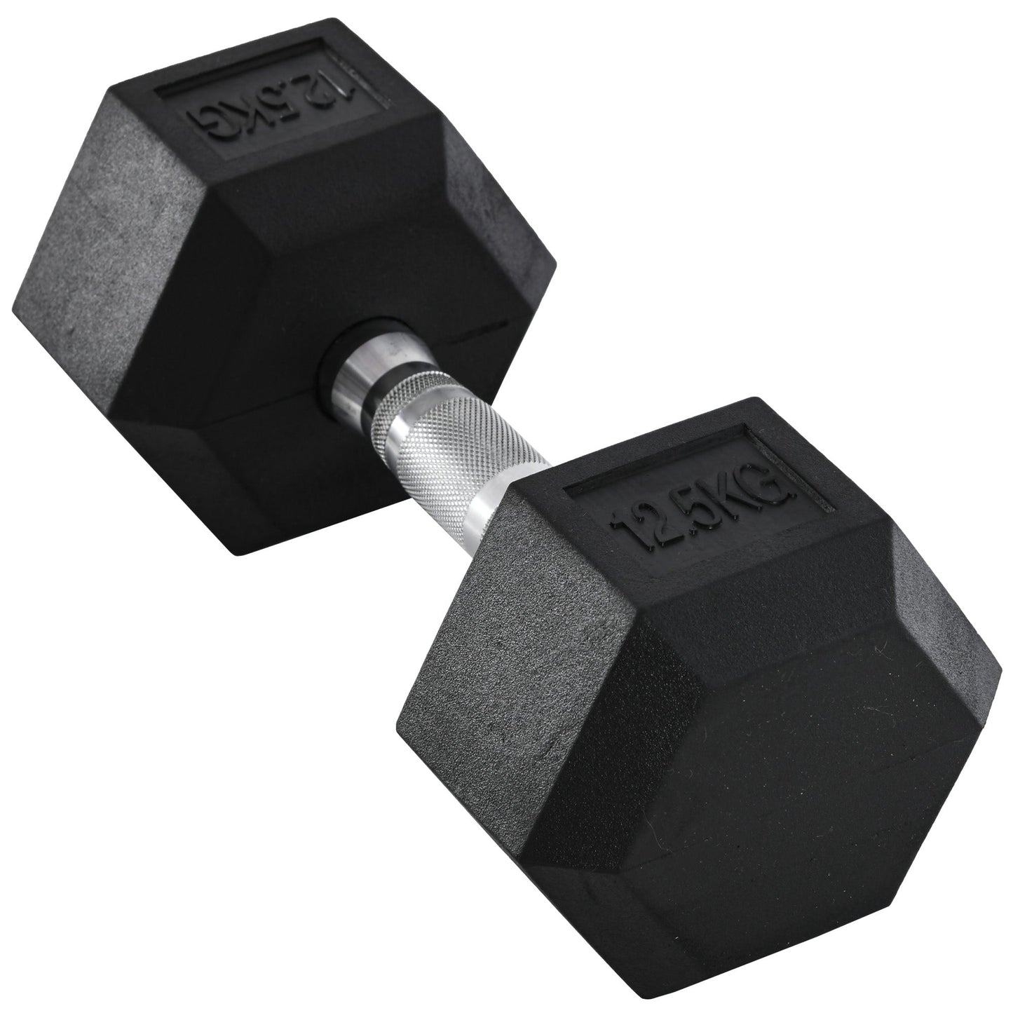 12.5KG Single Rubber Hex Dumbbell Portable Hand Weights Dumbbell Home Gym