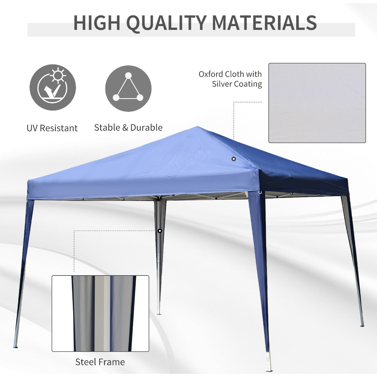 3 x 3 meter Garden Heavy Duty Pop Up Gazebo Marquee Party Tent Folding Wedding Canopy-Blue