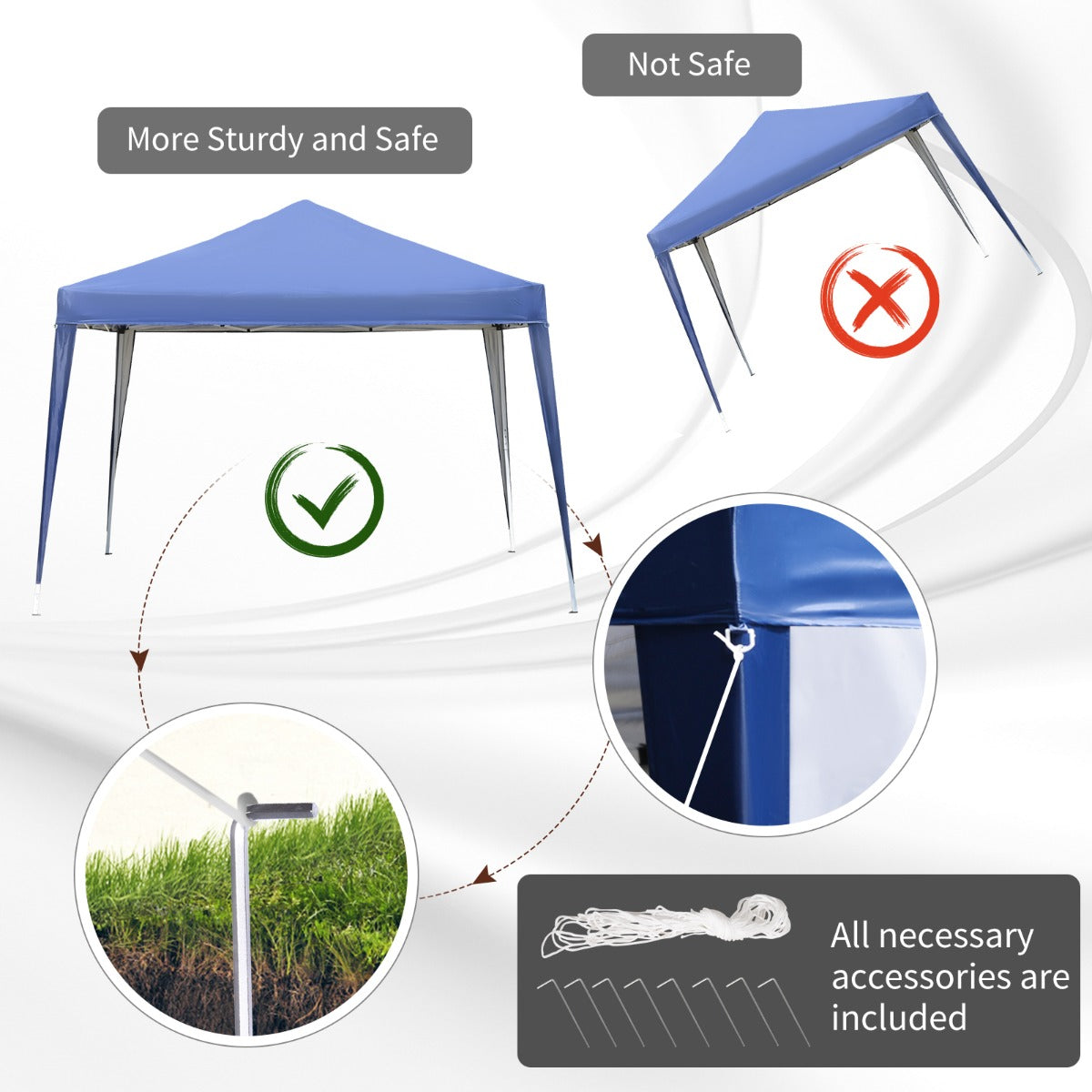 3 x 3 meter Garden Heavy Duty Pop Up Gazebo Marquee Party Tent Folding Wedding Canopy-Blue