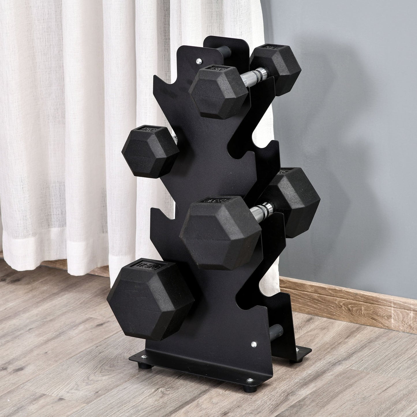 17.5KG Single Rubber Hex Dumbbell Portable Hand Weights Dumbbell Home Gym