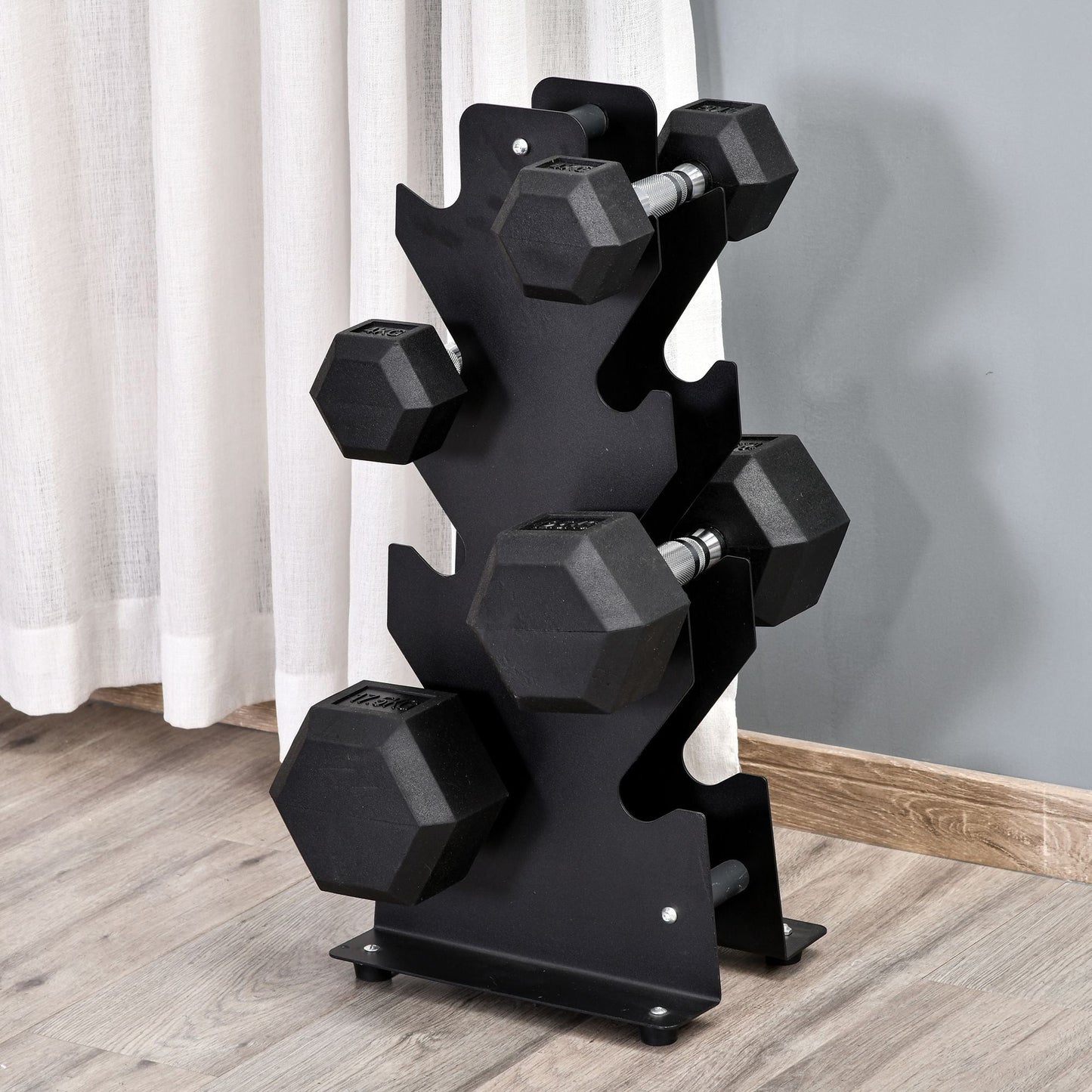 12.5KG Single Rubber Hex Dumbbell Portable Hand Weights Dumbbell Home Gym