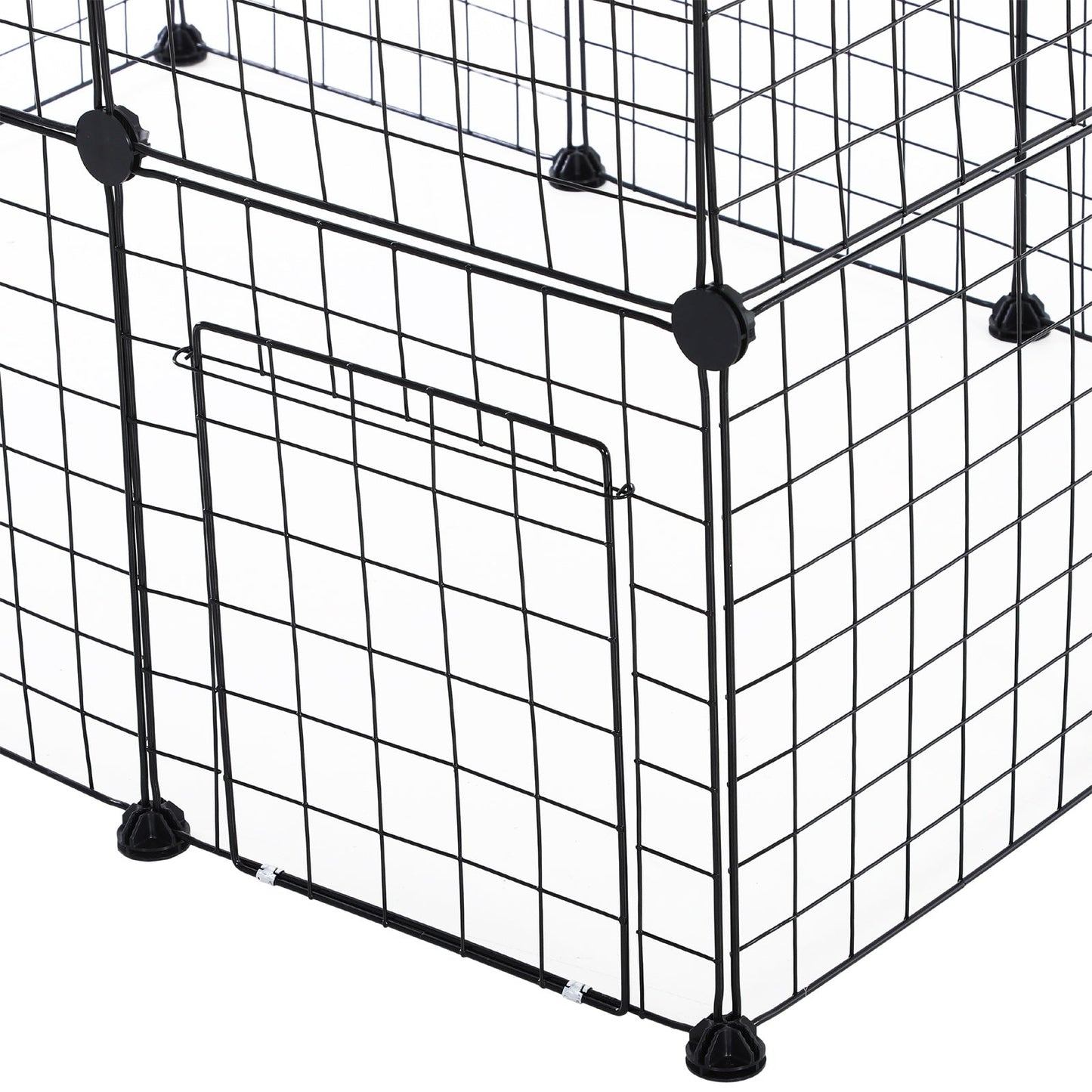 Small Animal Playpen with Mallet, Connectors and Cable Ties Metal Mesh 36 pcs
