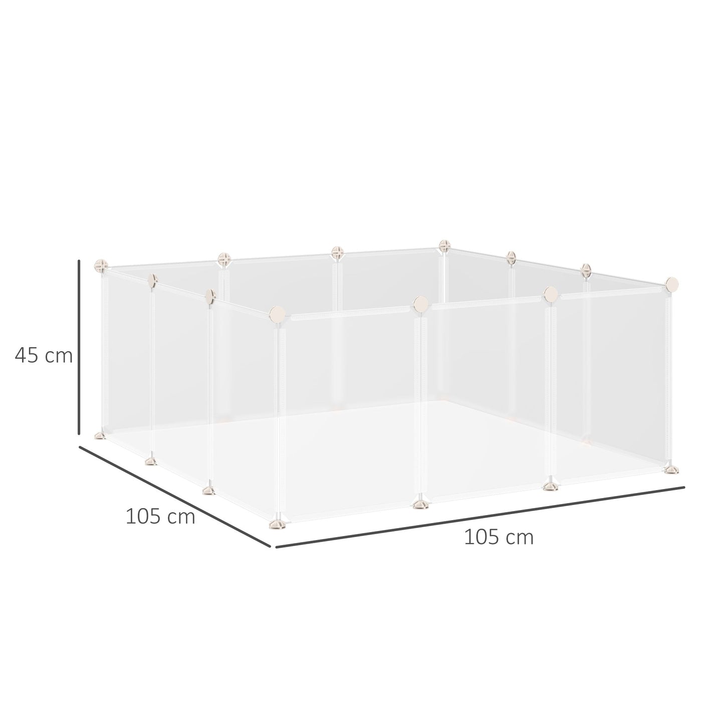 Pet Playpen DIY Small Animal Cage Open Enclosure Portable Plastic Fence 12 Panels for Kitten Bunny Chinchilla Guinea Pig White