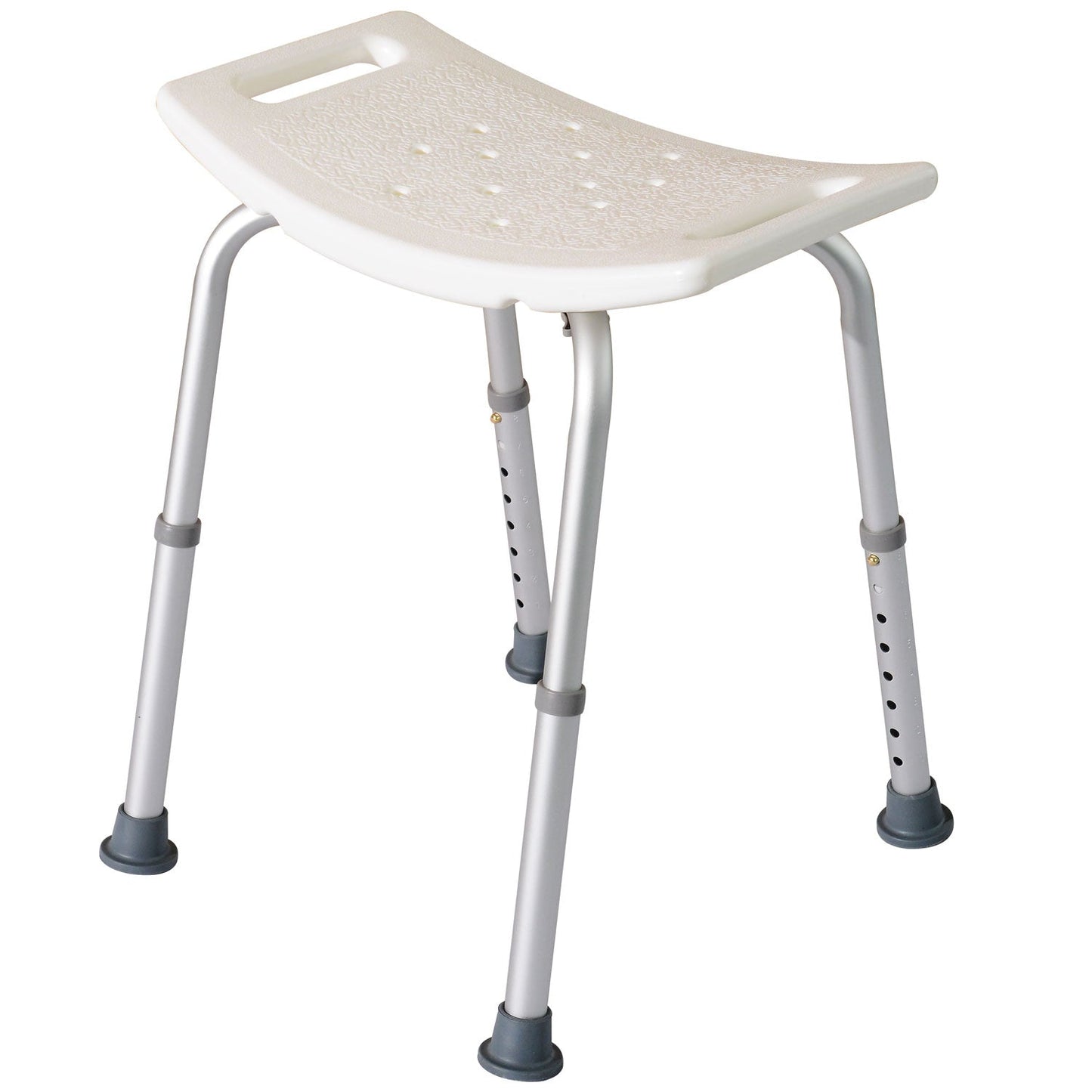 Plastic Non-Slip Portable Bathroom Stool White