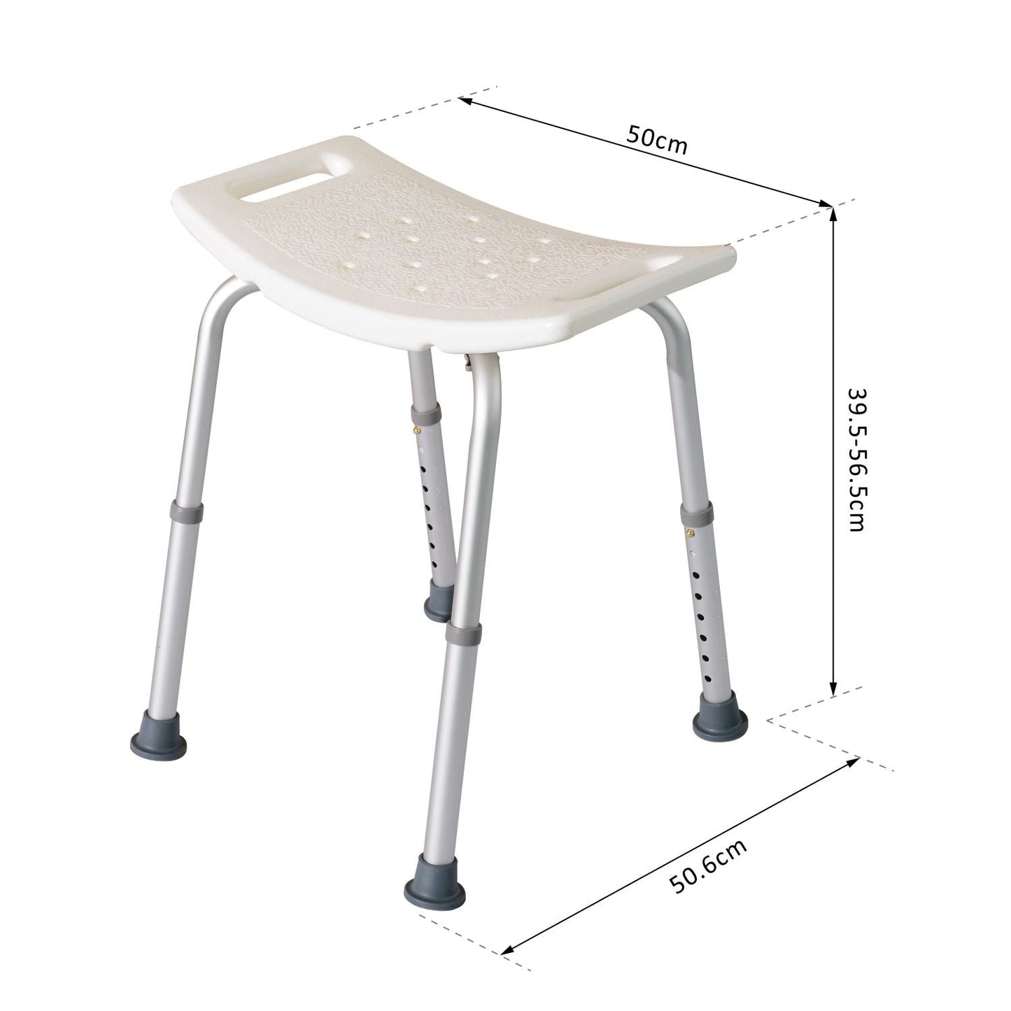 Plastic Non-Slip Portable Bathroom Stool White
