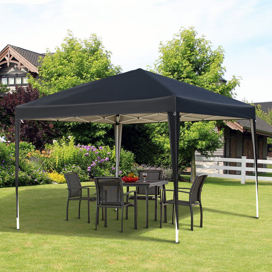 3 x 3 meter Garden Heavy Duty Pop Up Gazebo Marquee Party Tent Folding Wedding Canopy-Black