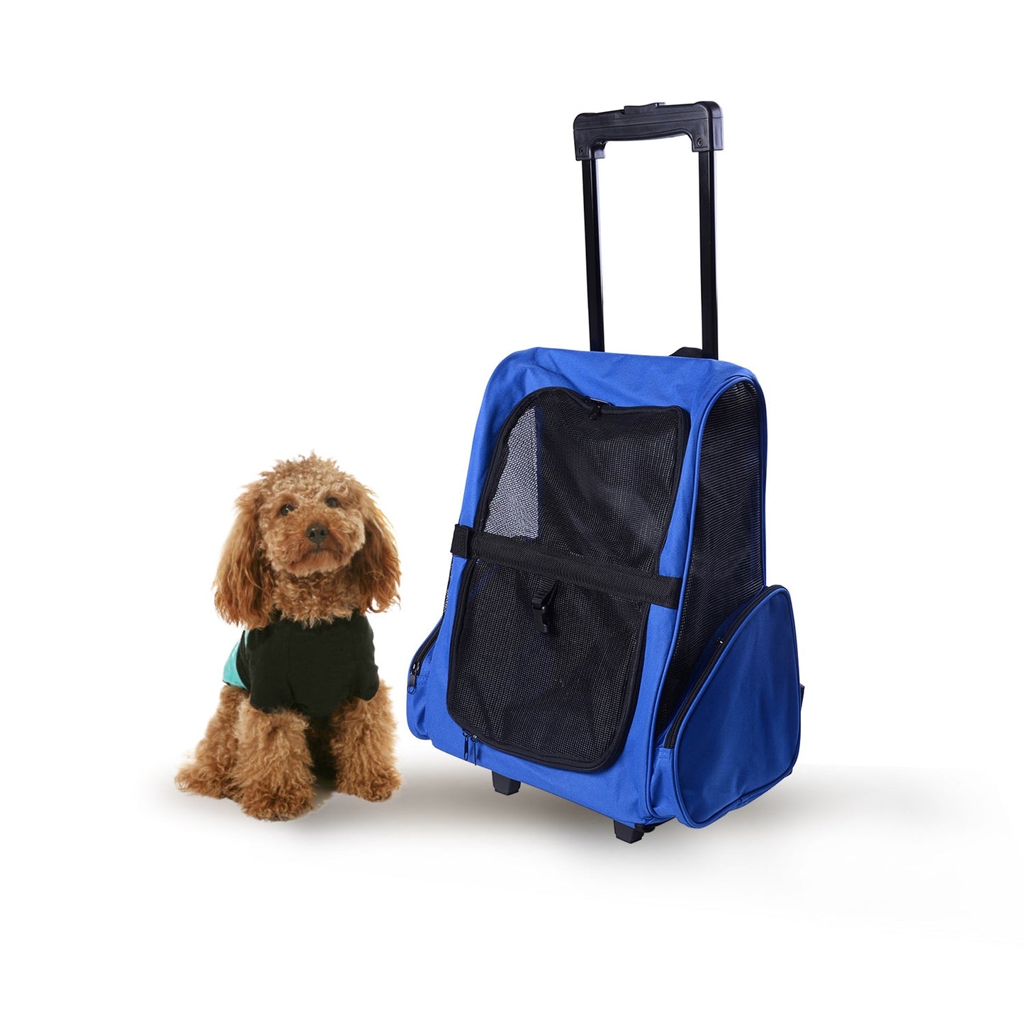 Pet Travel Stroller, Steel Wire Frame-Blue