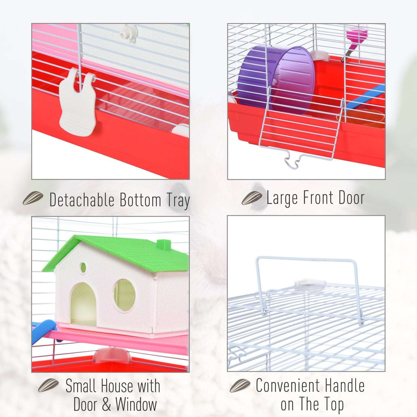 Dwarf Hamster Metal Cage w/ Tunnels Blue