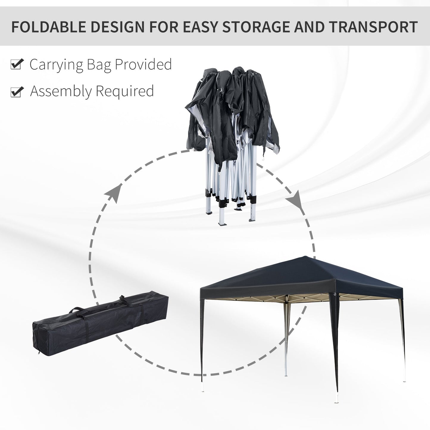 3 x 3 meter Garden Heavy Duty Pop Up Gazebo Marquee Party Tent Folding Wedding Canopy-Black