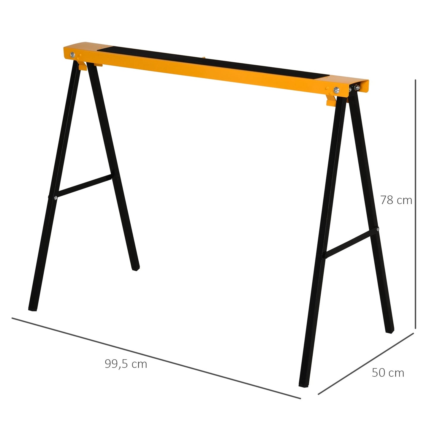 Steel Non-Slip 2-Peice Saw Horse Black/Yellow