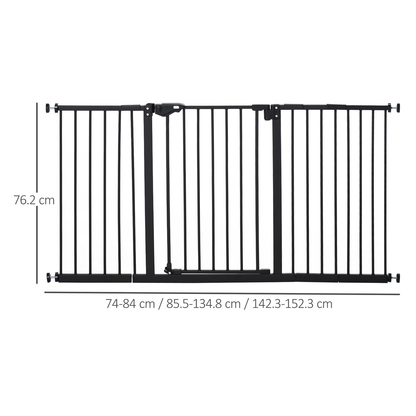 Pet Safety Gate Retractable Divider Home w/ 3 Extensions and Adjustable Screws