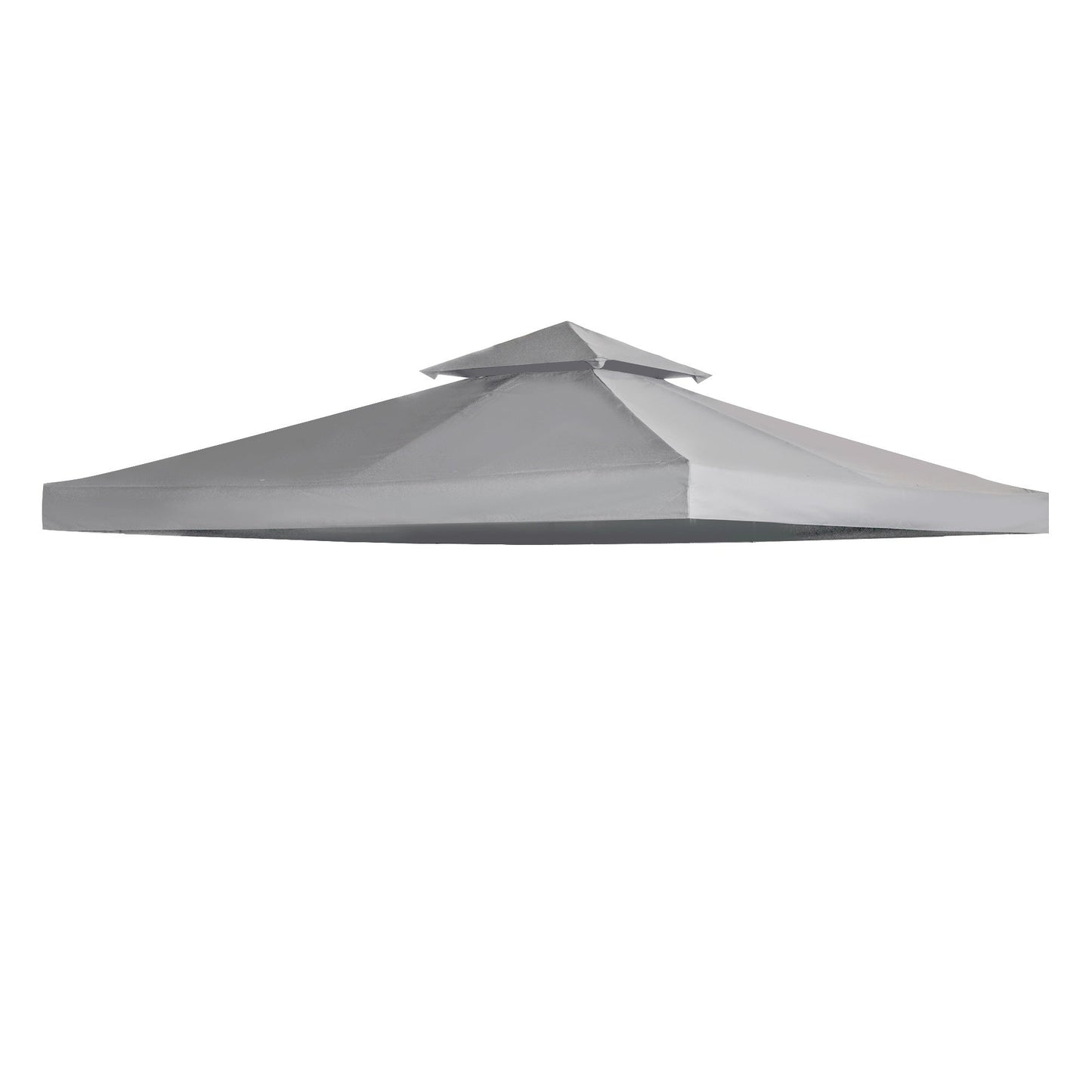 3(m) Gazebo Top Cover Double Tier Canopy Replacement Pavilion Roof Light Grey