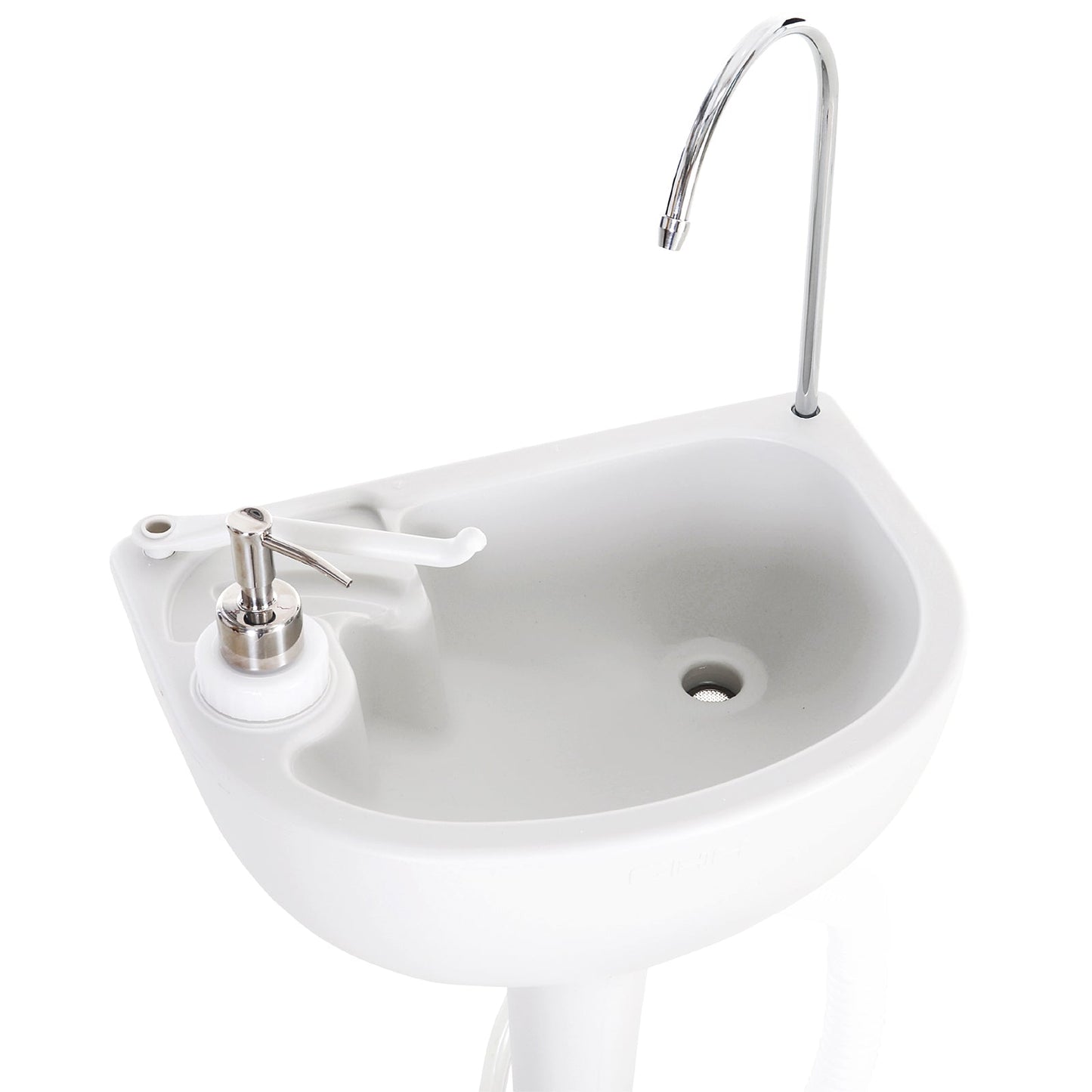 HDPE Outdoor Soap Dispensing Sink w/ Towel Holder White