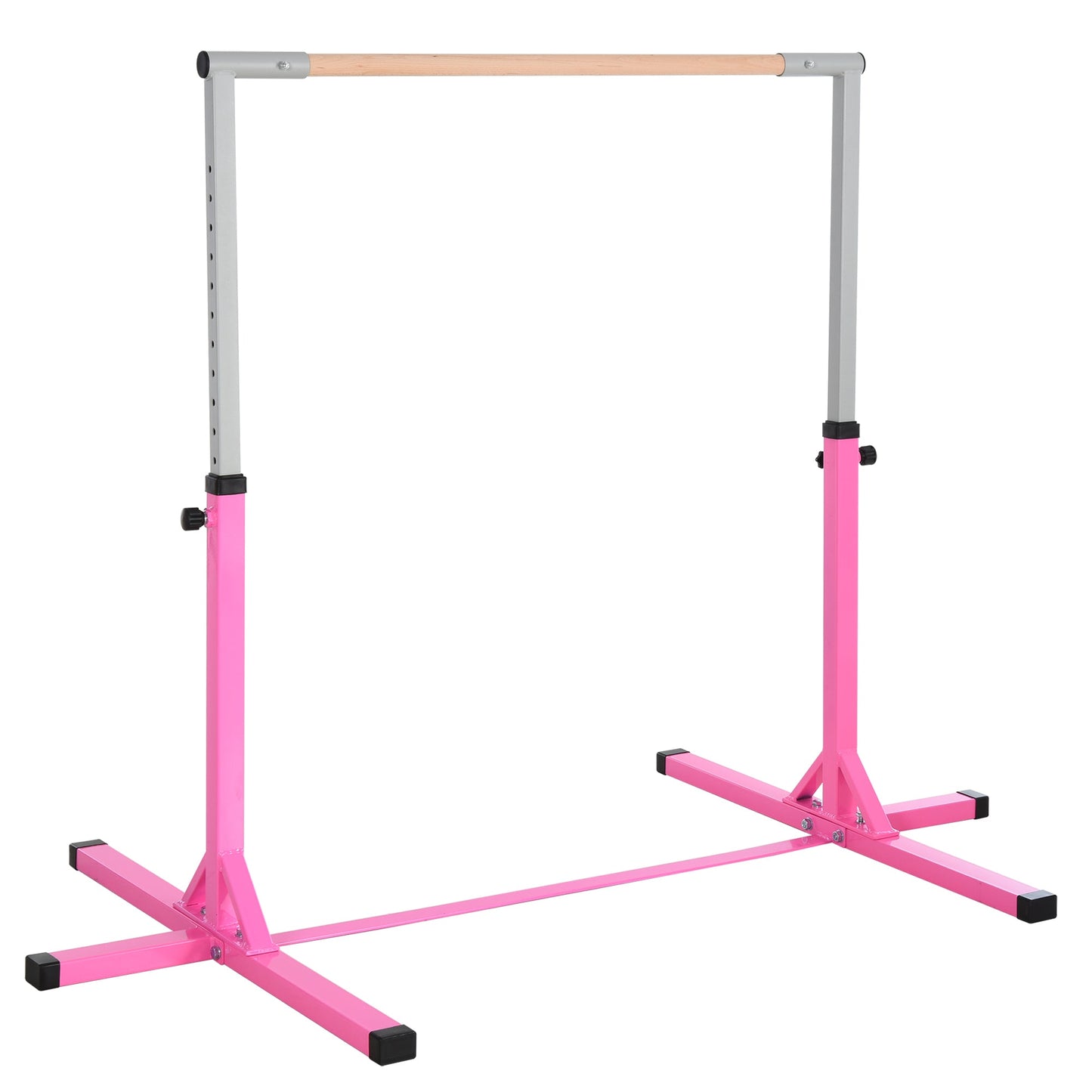 Steel Frame Adjustable Horizonal Gymnastics Bar for Kids Pink
