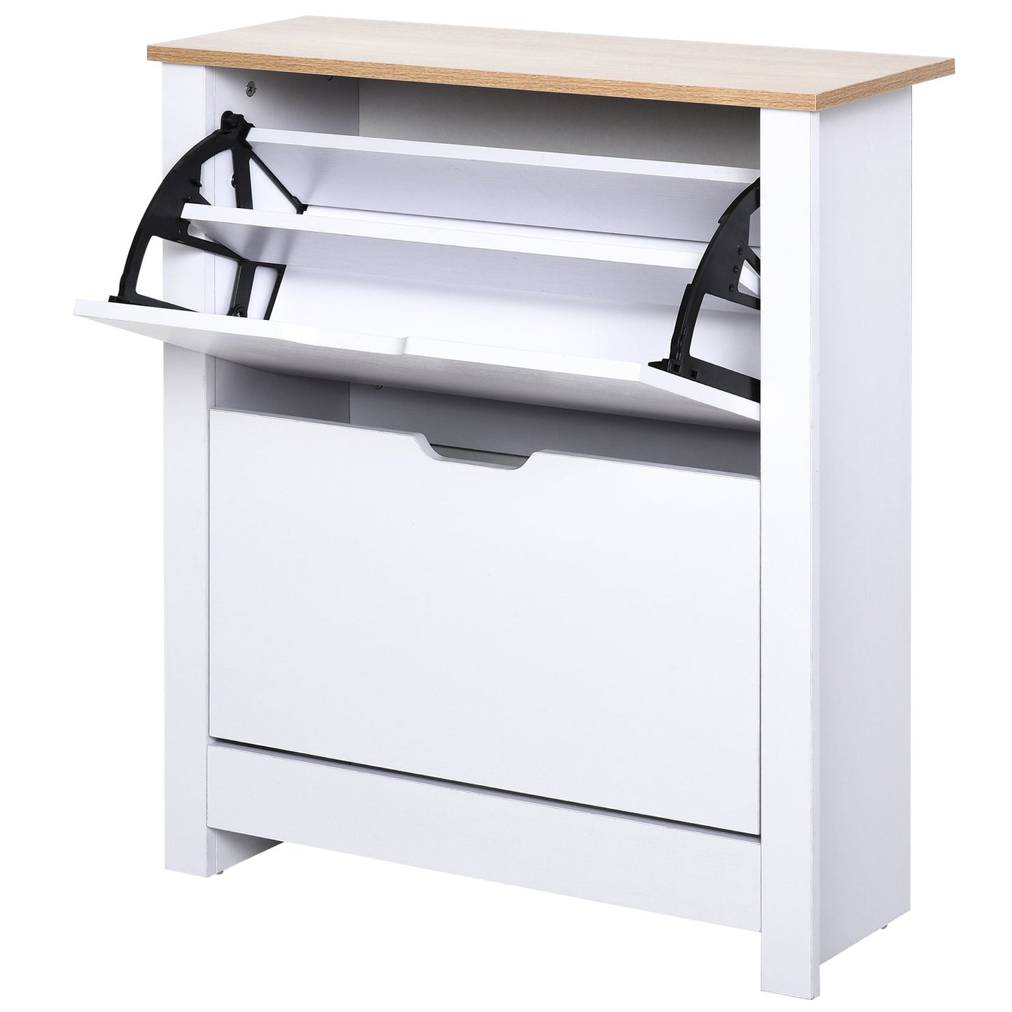 Particle Board 12-Pair Shoe Storage Cabinet White