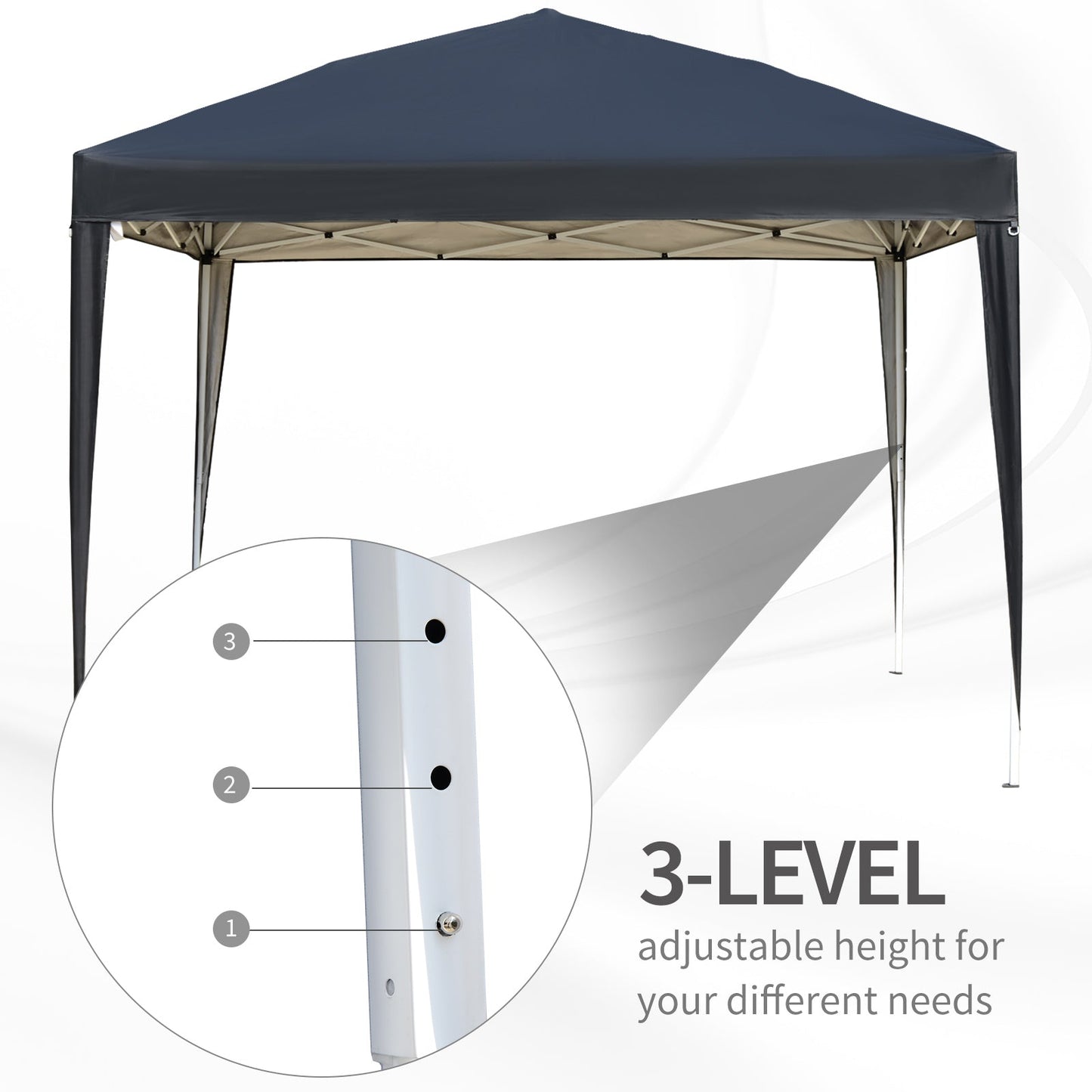 3 x 3 meter Garden Heavy Duty Pop Up Gazebo Marquee Party Tent Folding Wedding Canopy-Black