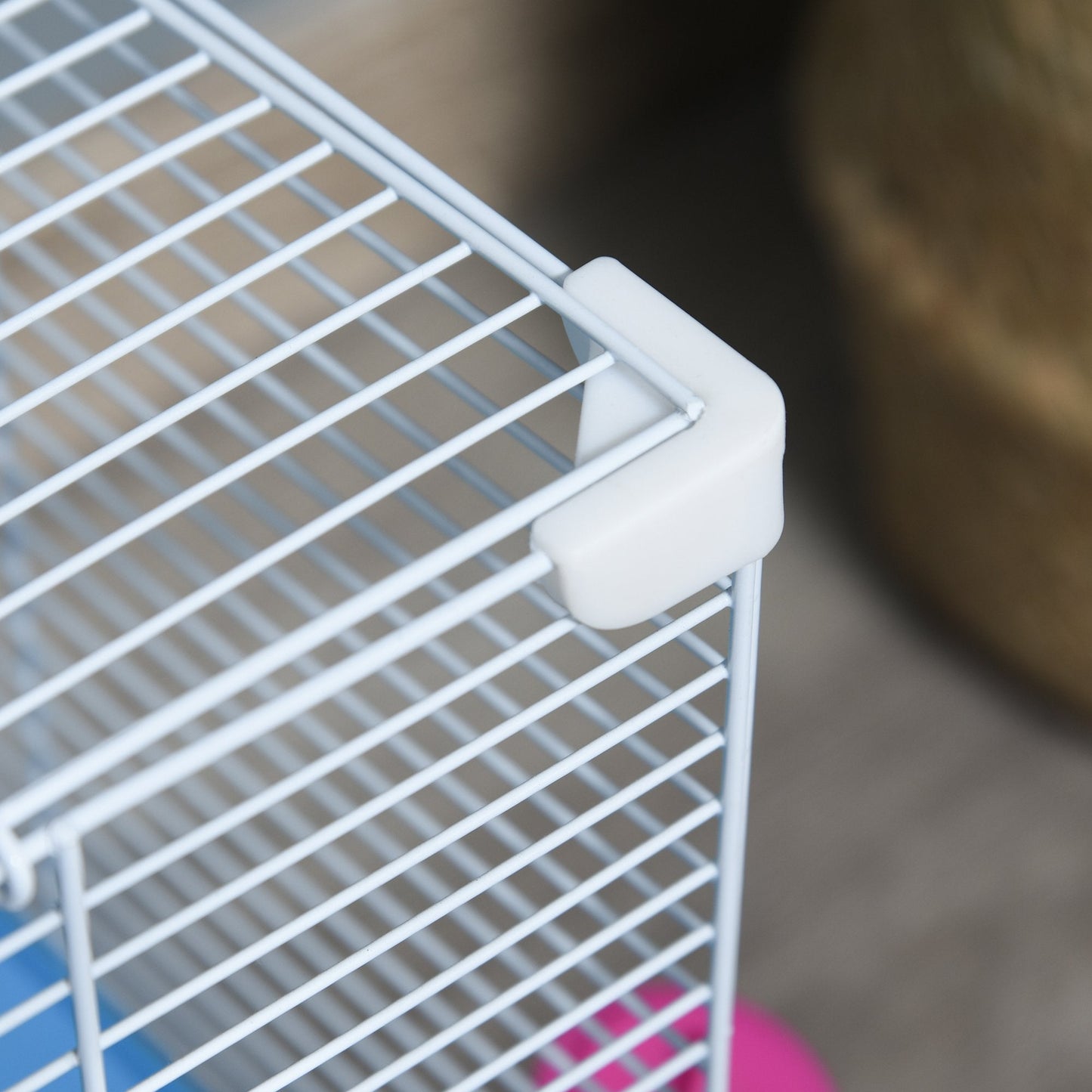 2 Tier Hamster Cage Carrier Habitat Small Animal House with Exercise Wheels Tunnel Tube Water Bottle Dishes House Ladder for Dwarf Mice, Blue w/