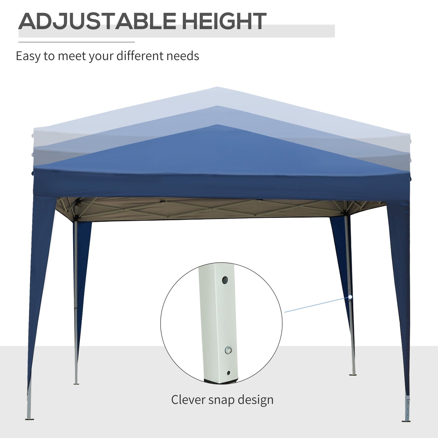 3 x 3m Pop-Up Outdoor Gazebo, with Removable Walls - Blue