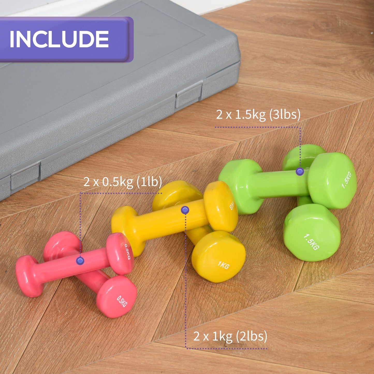6Kg Dumbbell Set Fitness Weight Set for Men and Women Home Gym Workout