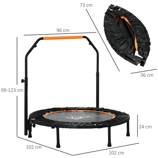 40'' Foldable Mini Trampoline, Fitness Trampoline, Rebounder for Adults