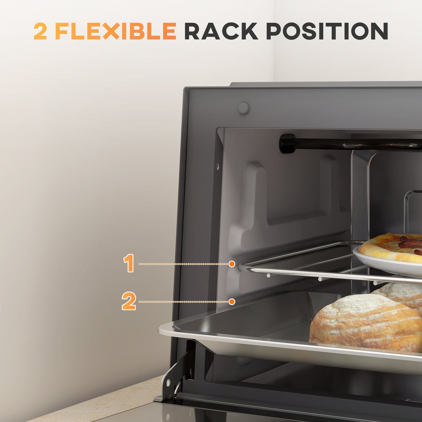 Mini Oven, 9L Countertop Electric Grill, Toaster Oven with Adjustable Temperature, Timer, Baking Tray and Wire Rack, 750W, Grey