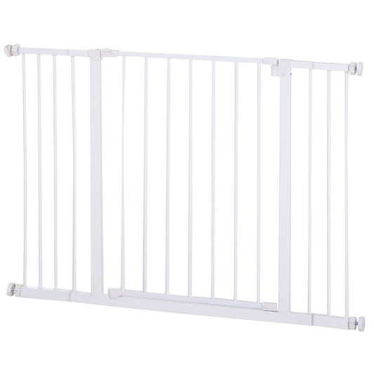 Pressure Fitted Pet Dog Safety Gate Metal Fence Extending 72-107cm Wide