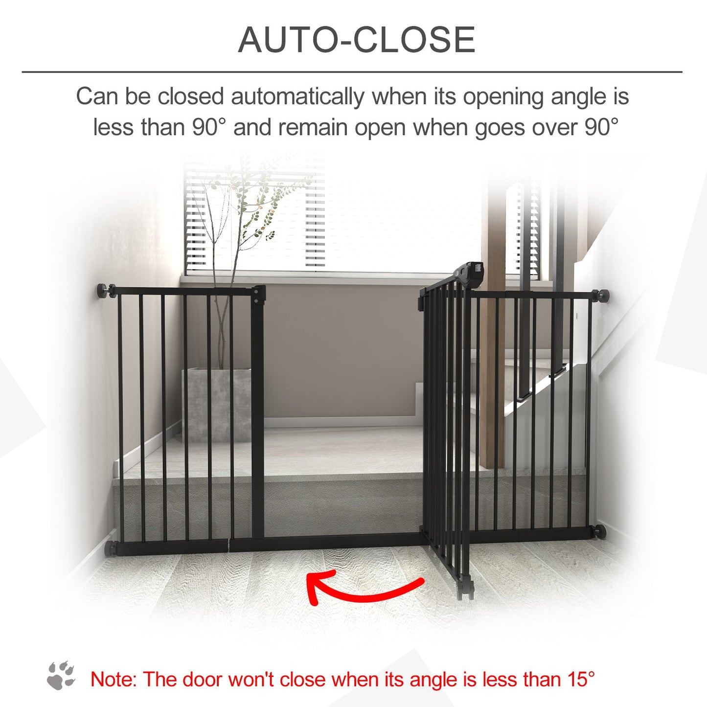 Pet Safety Gate Retractable Divider Home w/ 3 Extensions and Adjustable Screws