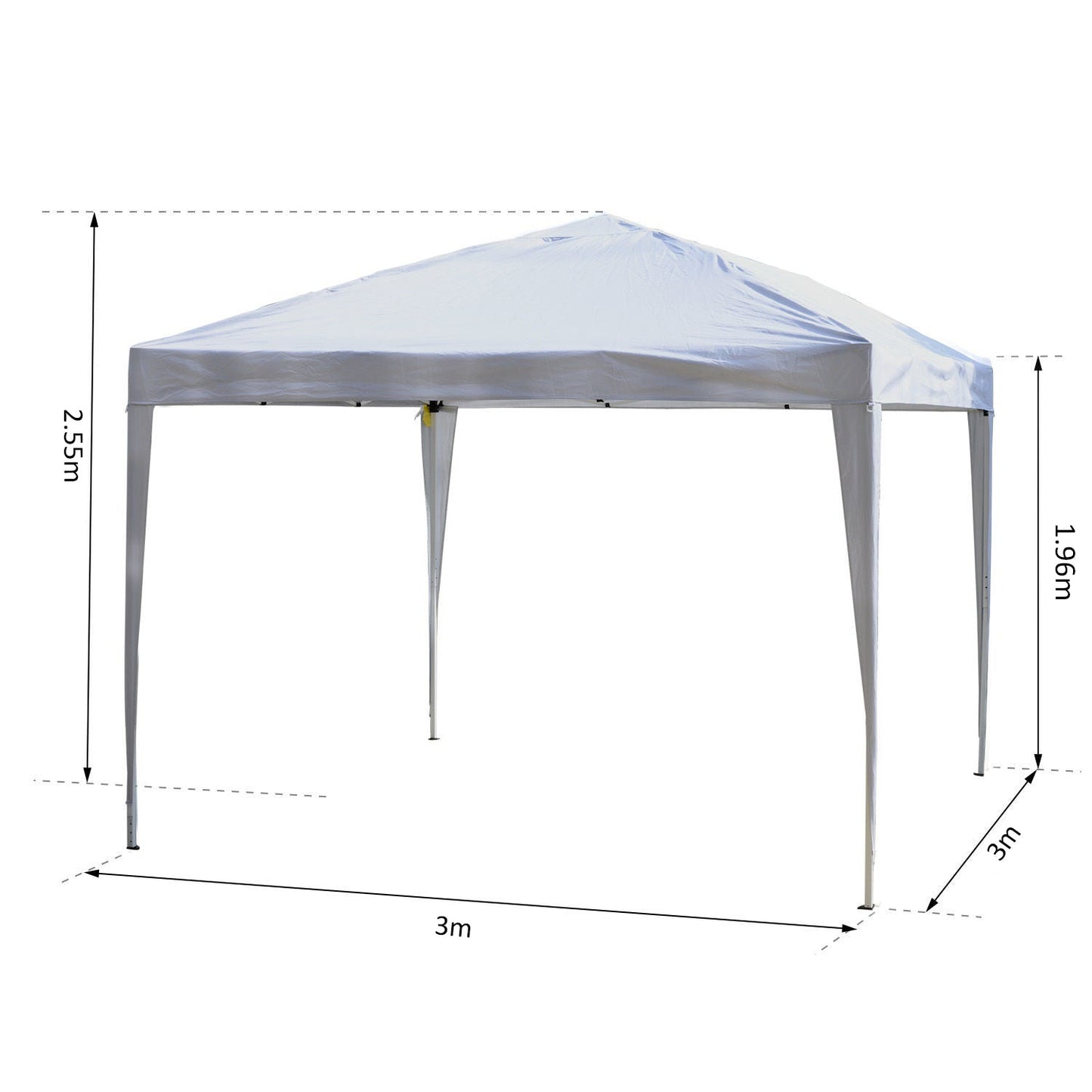 3 x 3 meter Garden Heavy Duty Pop Up Gazebo Marquee Party Tent Folding Wedding Canopy-White