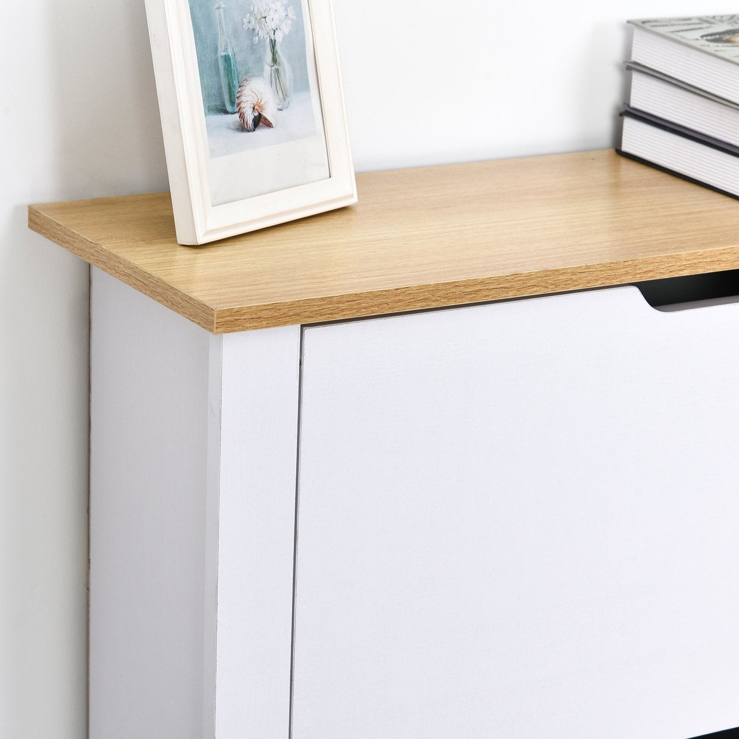 Particle Board 12-Pair Shoe Storage Cabinet White
