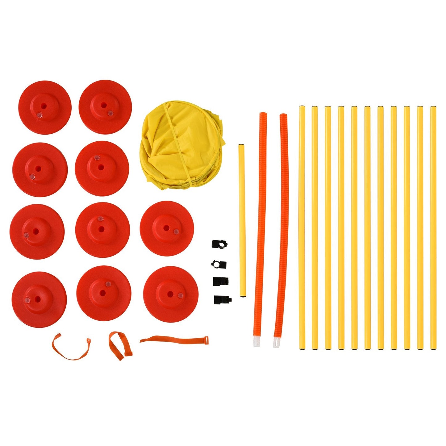 Dogs 4-Obstacle ABS Agility Training Set Yellow/Red