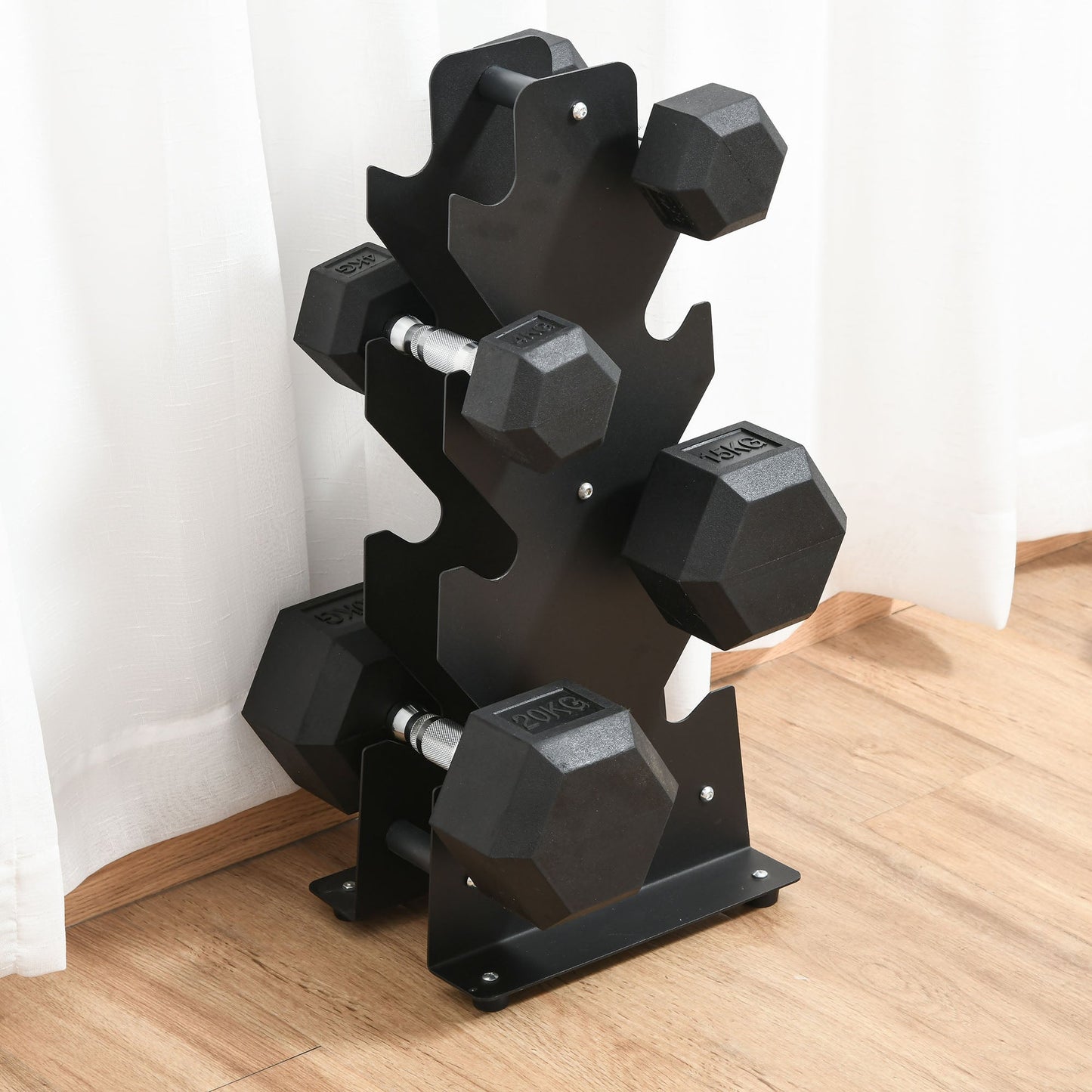 20KG Single Rubber Hex Dumbbell Portable Hand Weights Dumbbell Home Gym