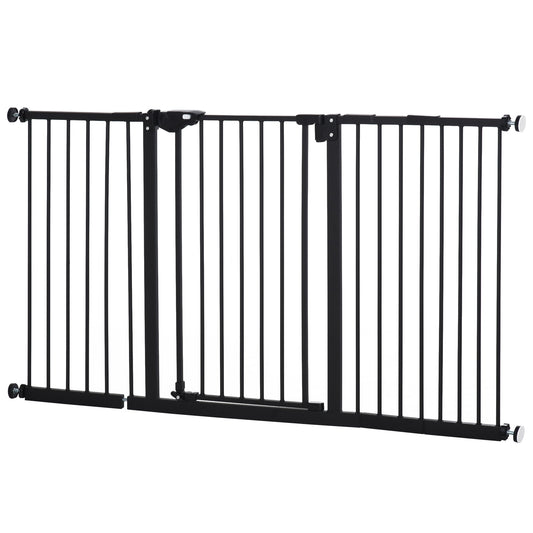 Pet Safety Gate Retractable Divider Home w/ 3 Extensions and Adjustable Screws
