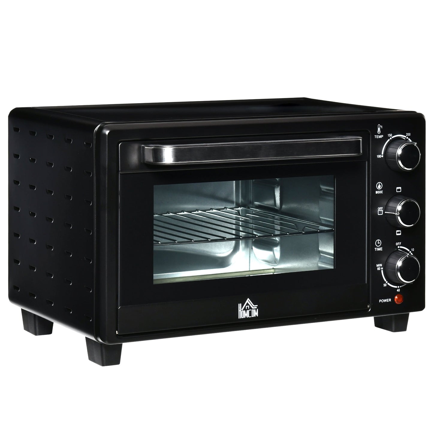 Mini Oven, 21L Countertop Electric Grill, Toaster Oven with Adjustable Temperature, Timer, Baking Tray and Wire Rack, 1400W