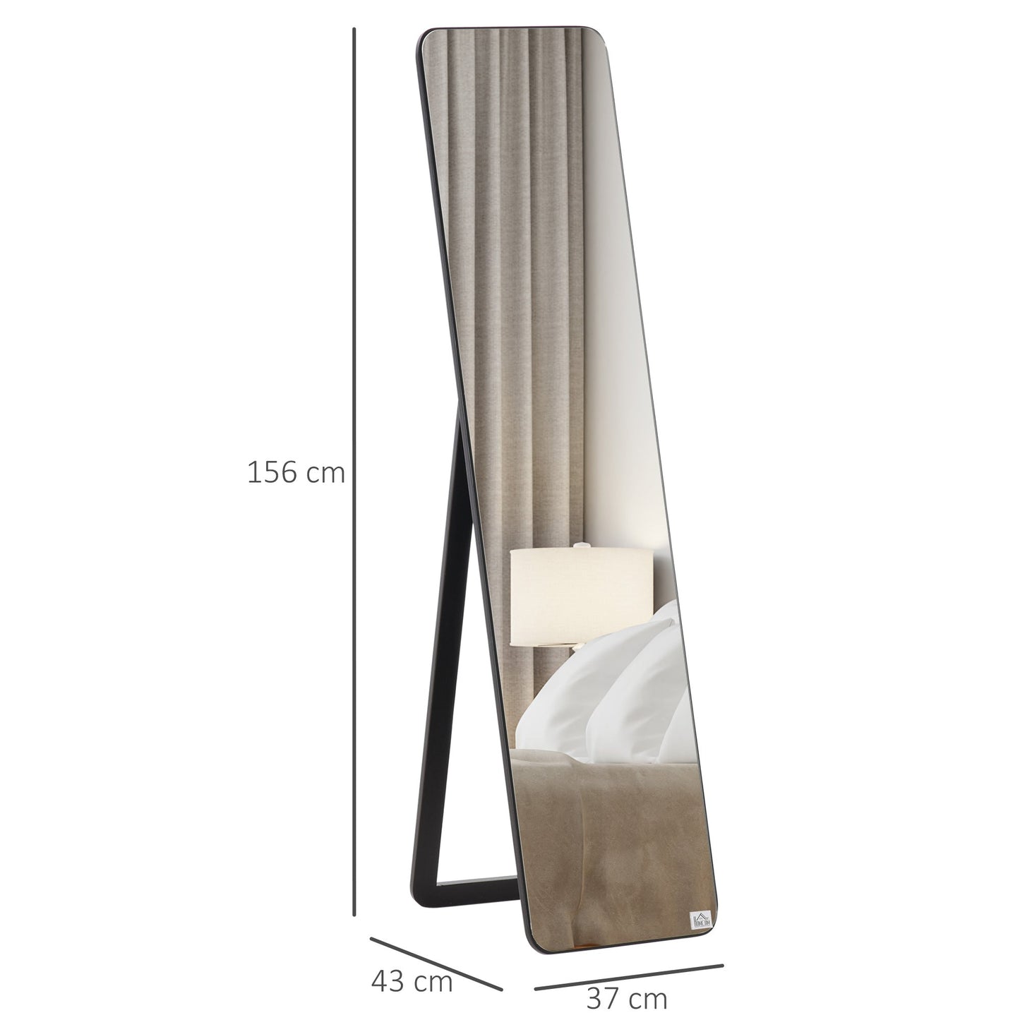 Full Length Mirror Floor Standing or Wall Mount Dressing Mirror Bedroom Black