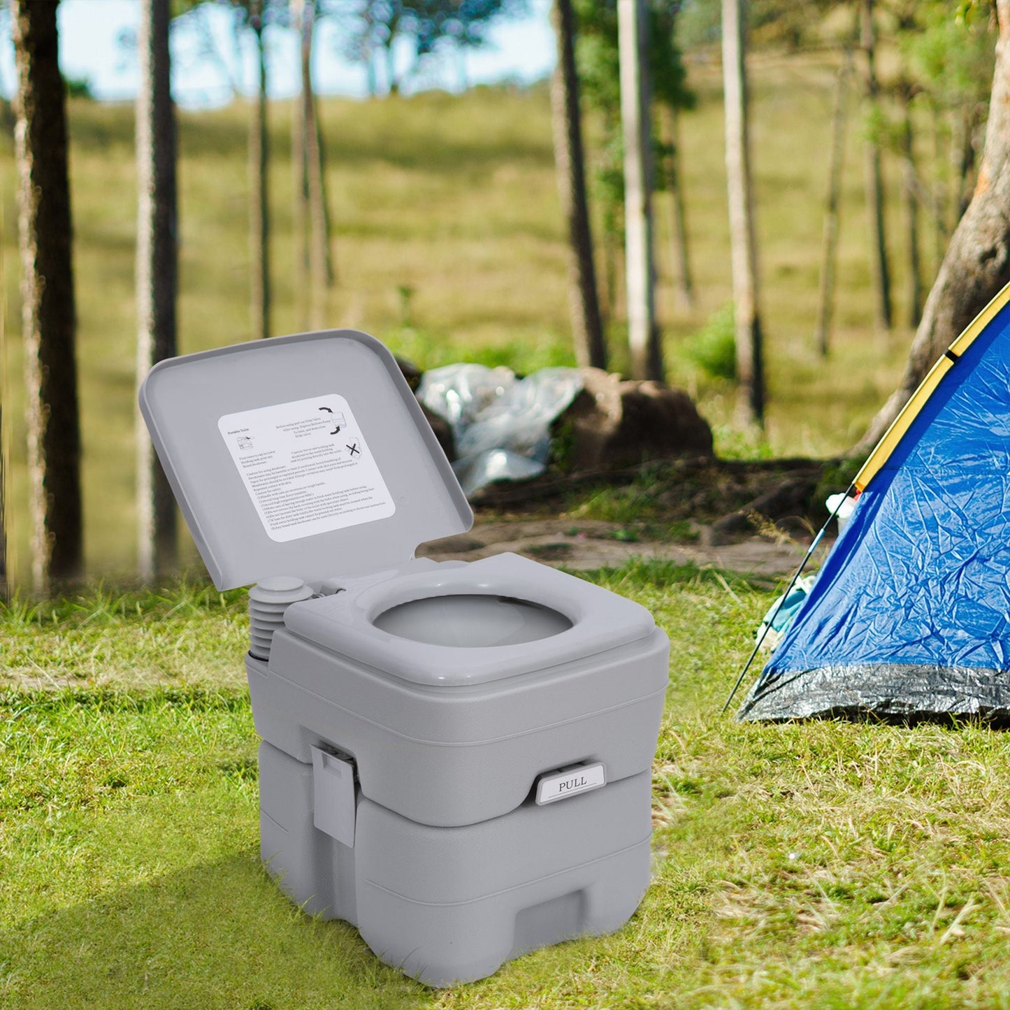 Portable Camping Toilet Potty Mobile Toilet-Grey