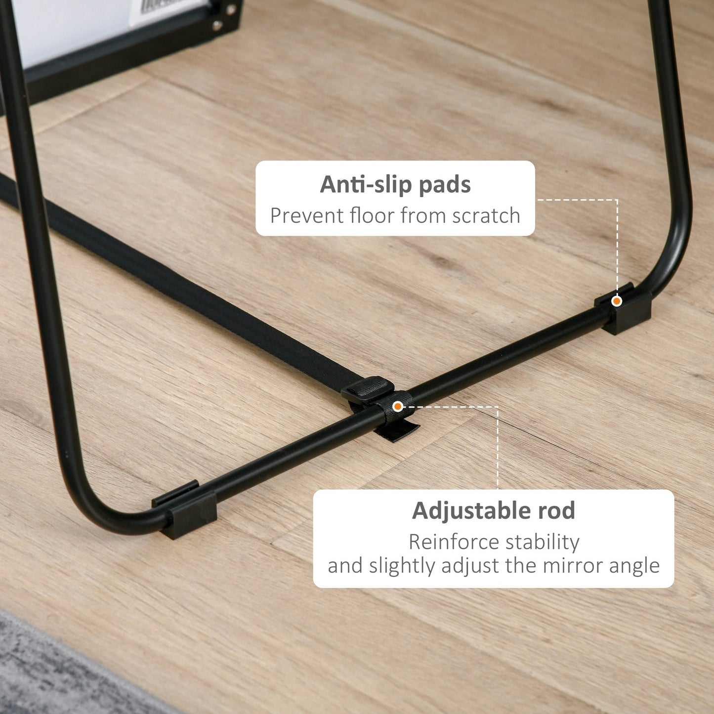Full Length Mirror Floor Standing or Wall Mount Dressing Mirror Bedroom Black