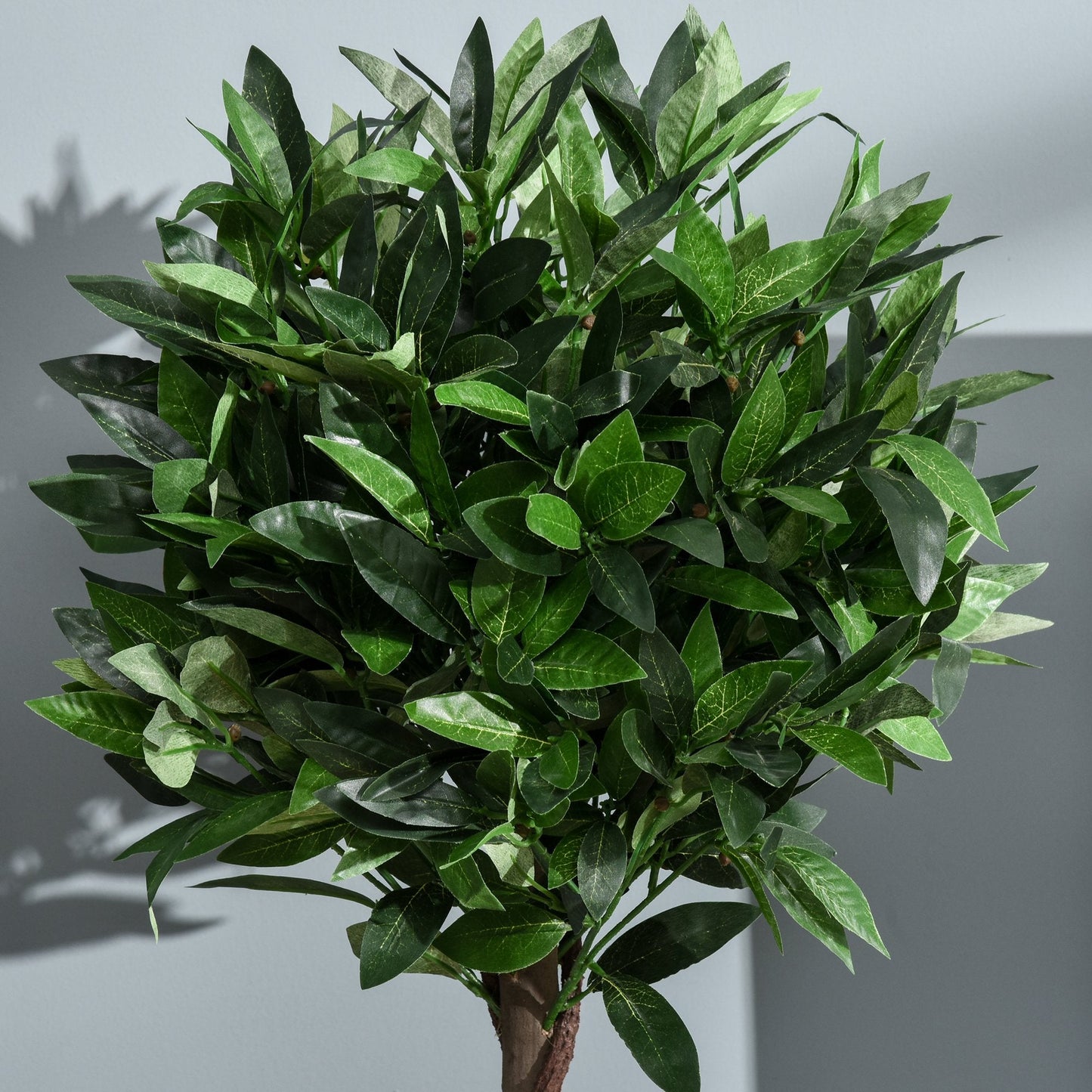 Set of 2 Artificial Topiary Bay Laurel Ball Trees in Pot Indoor Outdoor, 120cm