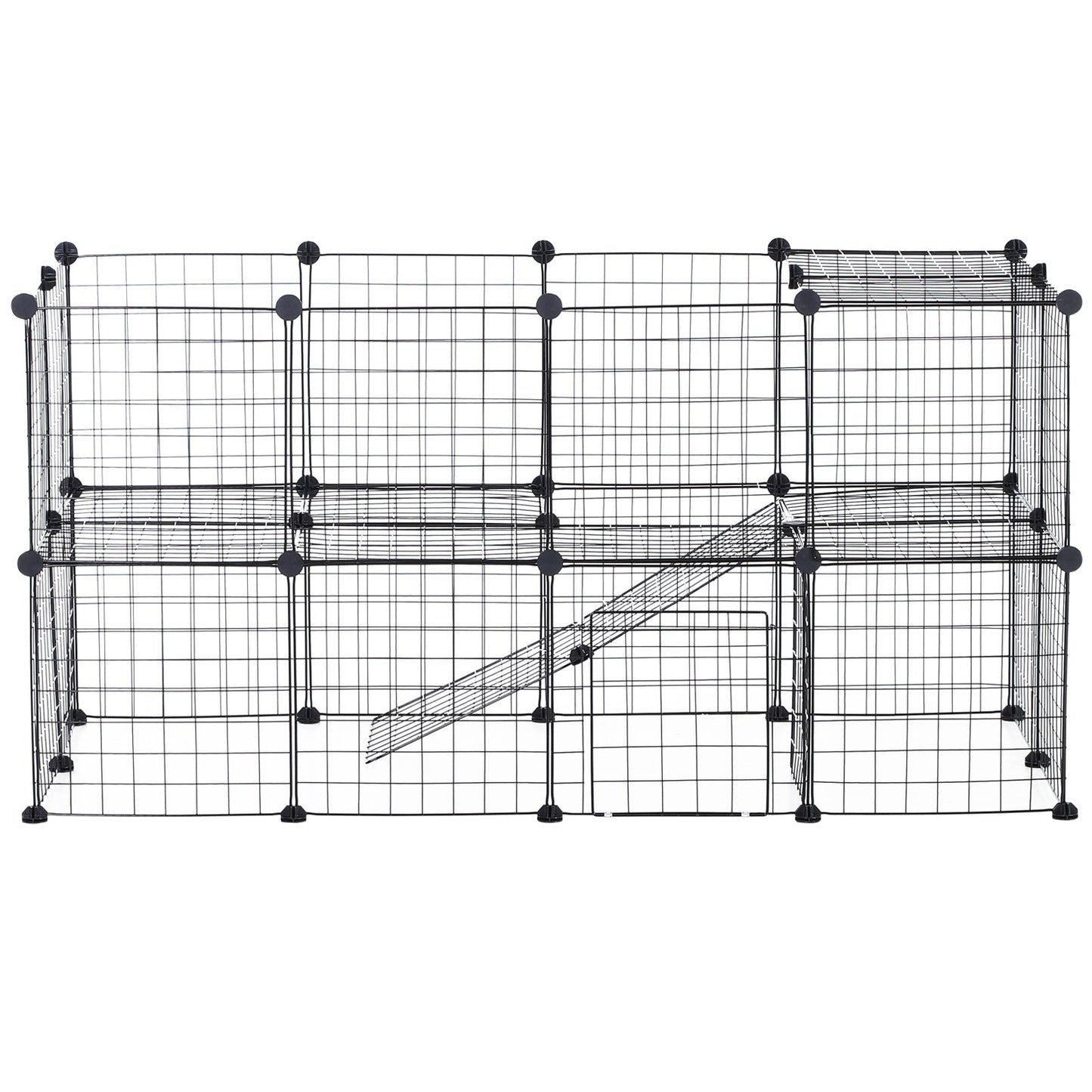 Small Animal Playpen with Mallet, Connectors and Cable Ties Metal Mesh 36 pcs