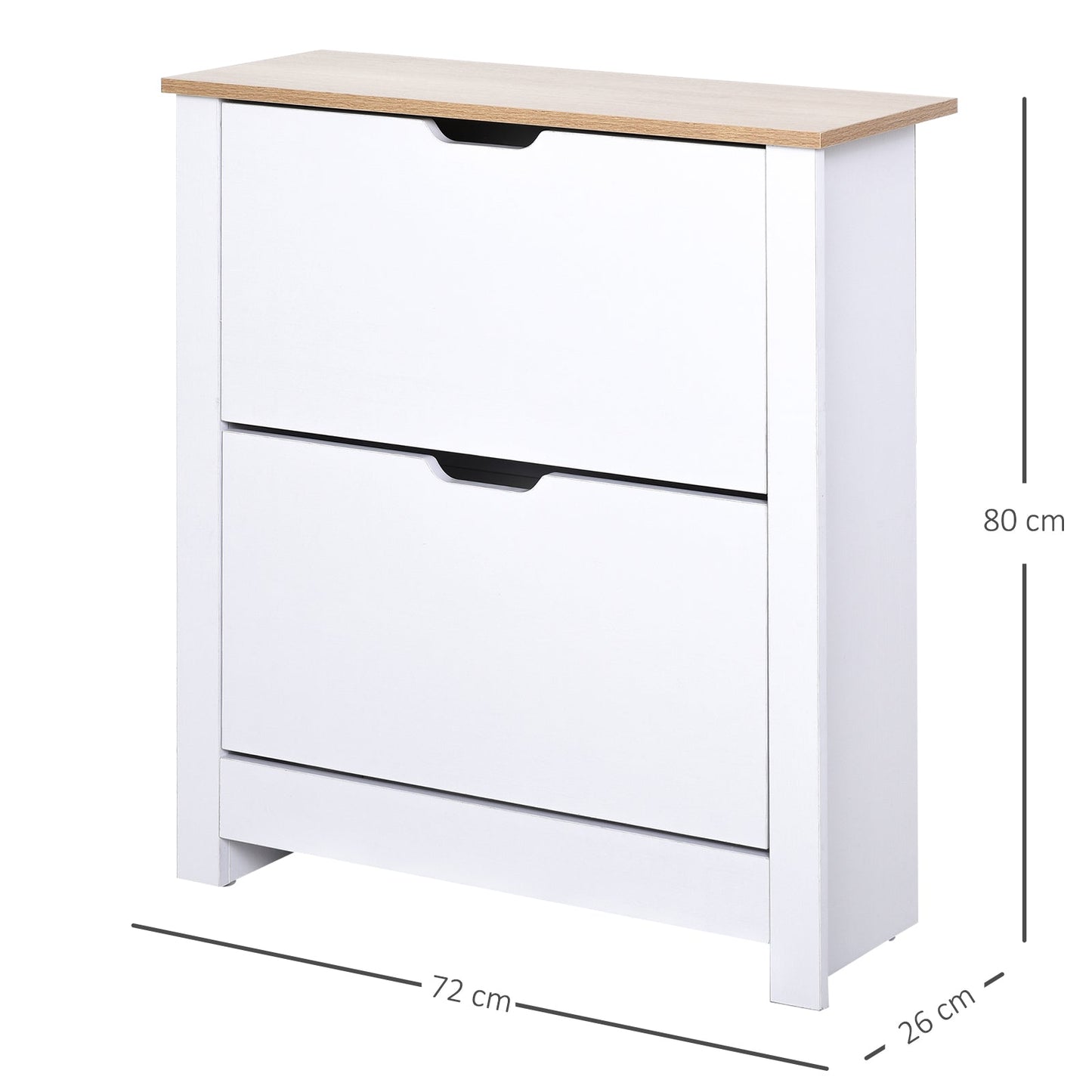 Particle Board 12-Pair Shoe Storage Cabinet White